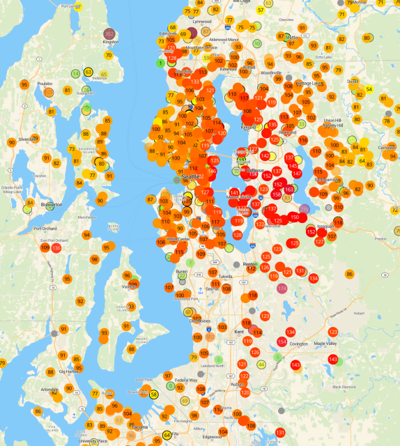 Screenshot of Purple Air (US EPA PM2.5 AQI)
