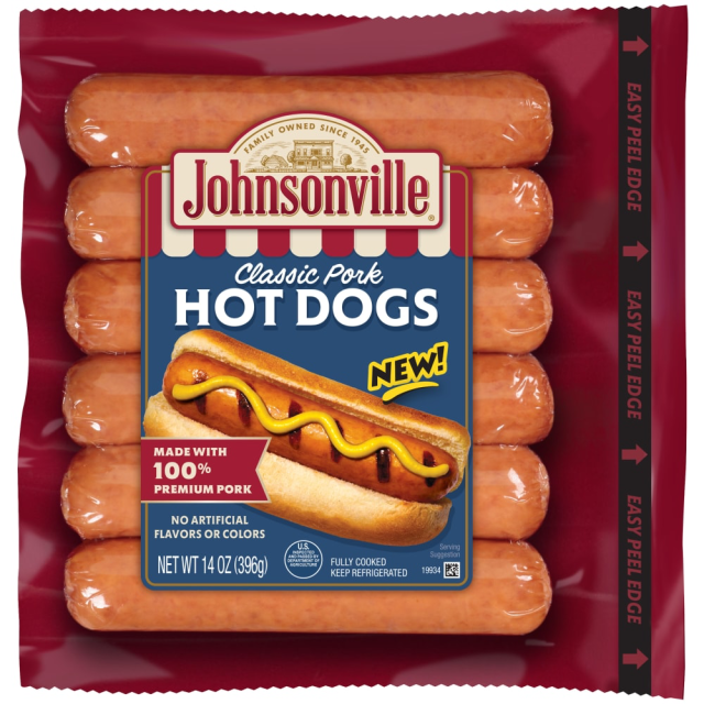 johnsonville classic pork hotdogs