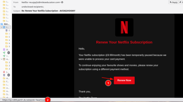 an email from "netflix" .... #phishing