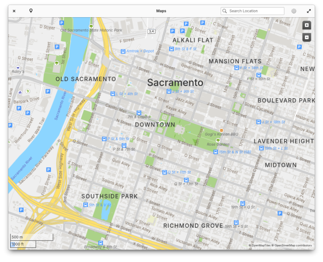 The beginnings of a custom map style in elementary Maps