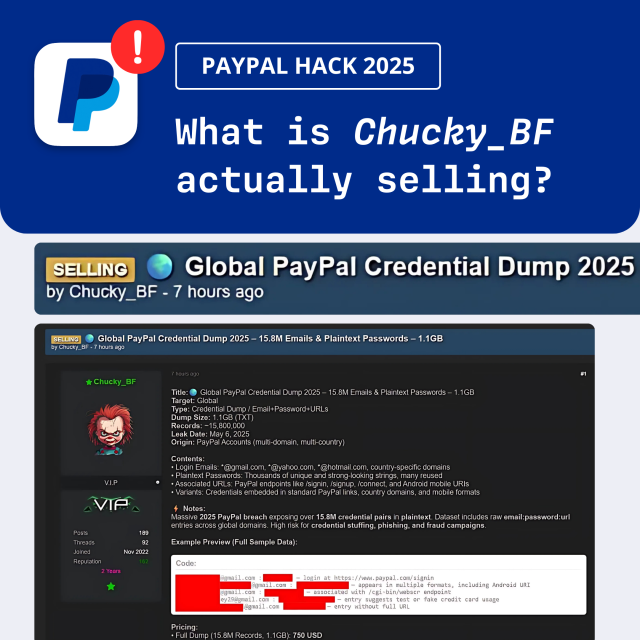 Screenshot of the ad on the dark web with the title: What is Chucky_BF actually selling?