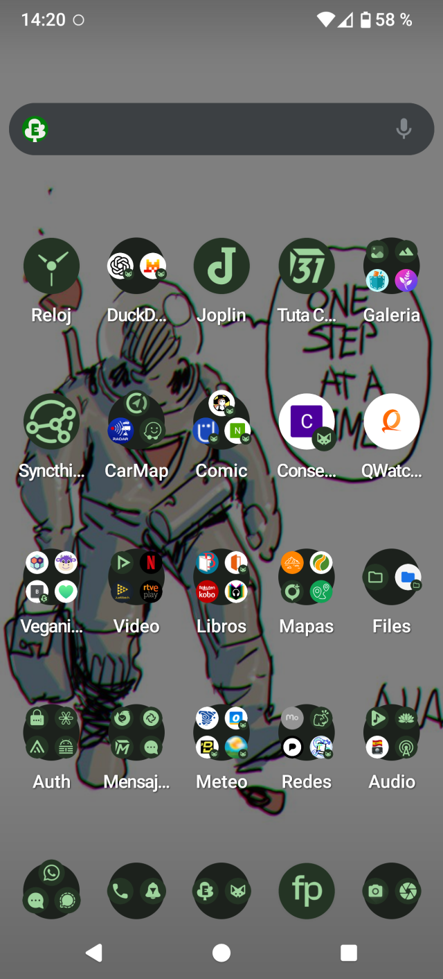 Pantalla de movil android mostrando aplicaciones