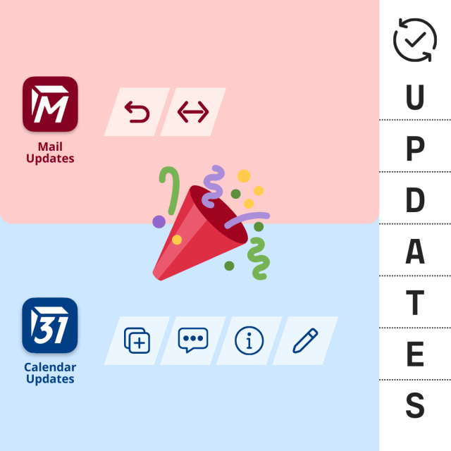 Image with a celebrate emoji to celebrate the updates in Tuta Mail and Tuta Calendar