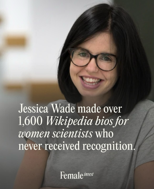 Jessica Wade made over 1,600 Wikipedia bios for women scientists who never received recognition. - photo of a young black haired woman with glasses in a grey sweater with a big smile 