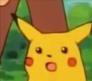 a surprised pikachu