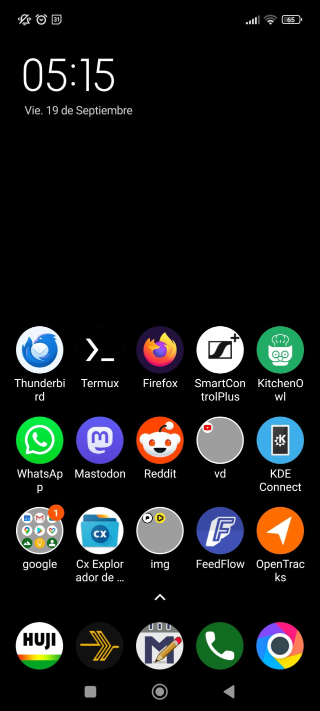 Screenshot of my phone to show my de-google process.