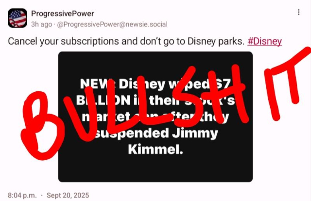 bullshit posted by an account at newsie social called ProgressivePower