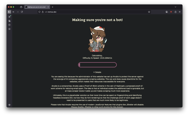 making sure you're not a bot! 
very slowly