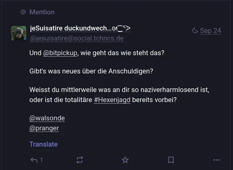 Screen of the answer by this profile to utopiartes answer as seen from over here.