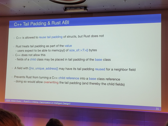 C++ tail padding (child class can be put at the tail of a base class).