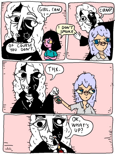 Fossangel bums a cigarette off Cirno.