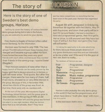 The story of Horizon, a Swedish C64 demo group.