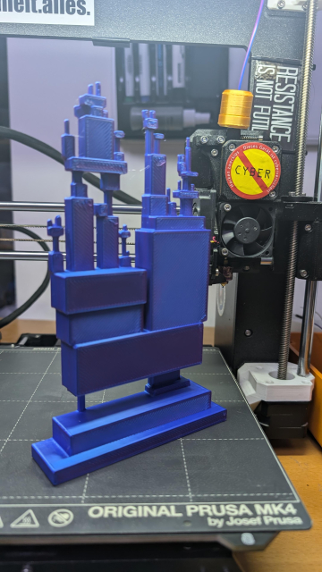 3D print of the XKCD comic that shows all modern infra relying on a tiny pillar