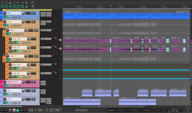 Screenshot of my increasingly complex music project