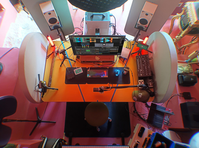 My workspace with markings