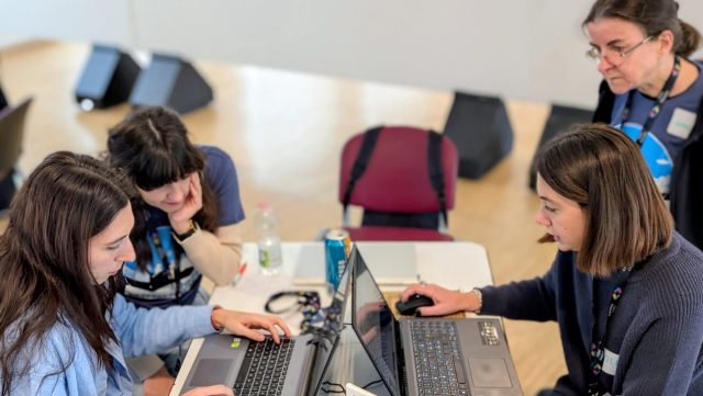 Girls working on the workshop