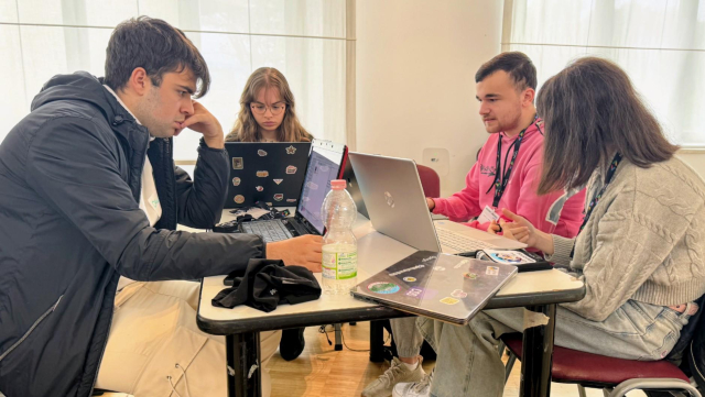 Young students working on the workshop