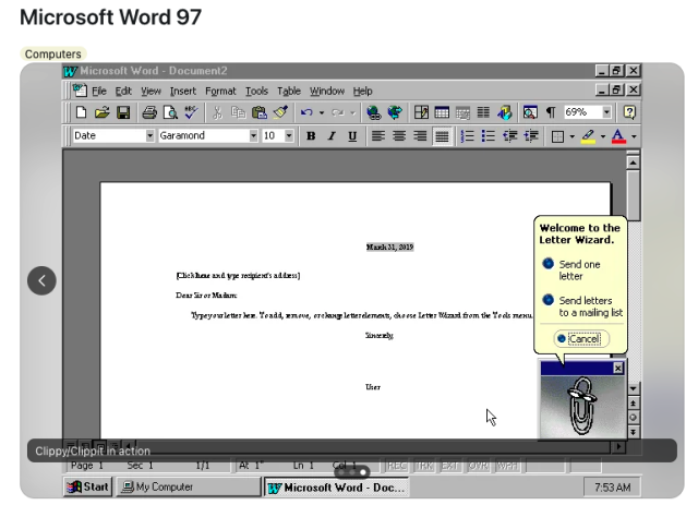 Word 1997 theme design 