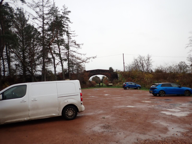 A bridge crossing a long razed railway behind the visitor car park at Morton Lochs (part of Tentsmuir Forest NNR since 2002)