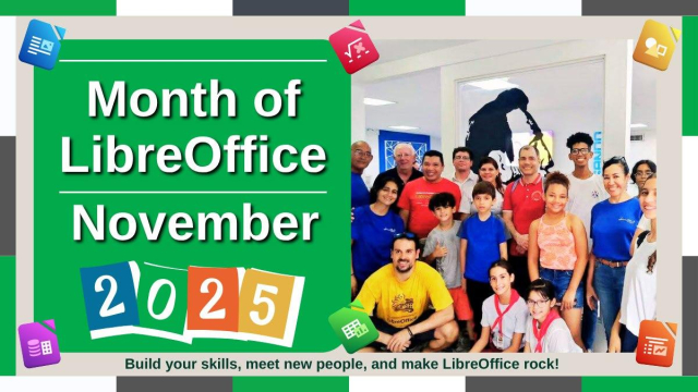 Photo of LibreOffice community members at an event