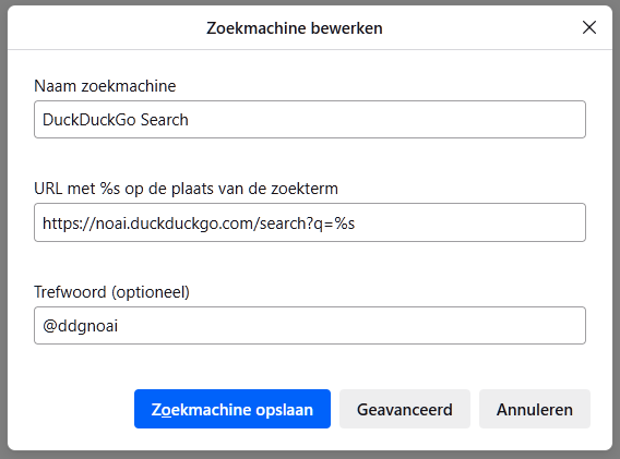 DuckDuckGo with no AI in Firefox