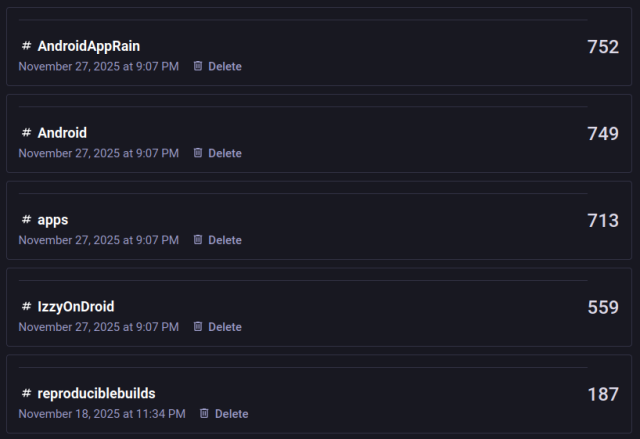 Featured tags show both mentioned tags CamelCase – but "reproduciblebuilds" all lower case