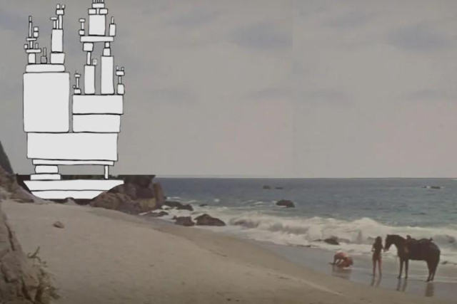 The end scene from Planet Of The Apes, on the beach, but the Statue Of Liberty is now the XKCD All Modern Digital Infrastructure thing