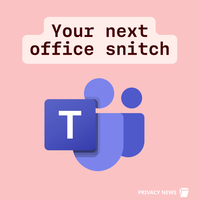 Text: Your next office snitch above the Microsoft Teams logo. 