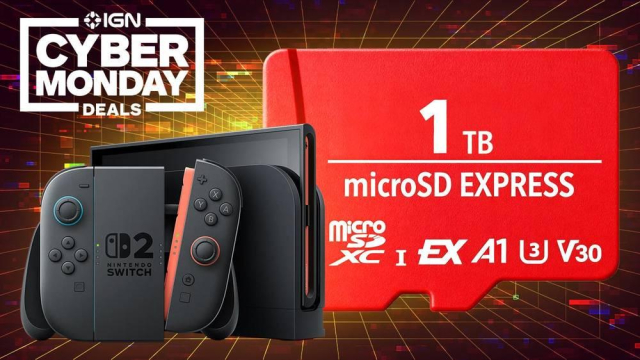 Header image for an article titled: The Mega-Sized 1TB Nintendo Switch 2 Memory Card Drops to the Lowest Price Ever for Cyber Monday