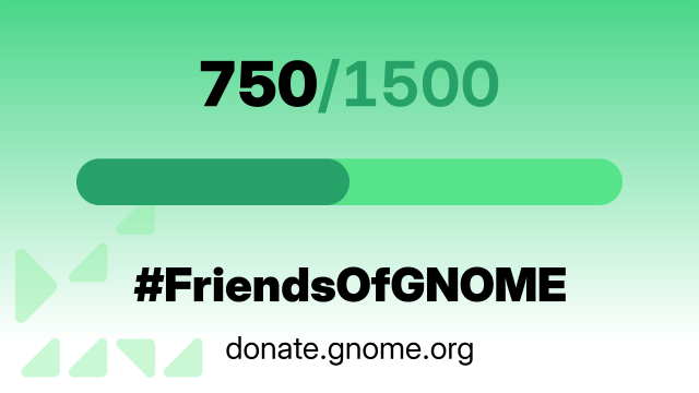 750/1500 #FriendsOfGNOME. donate.gnome.org