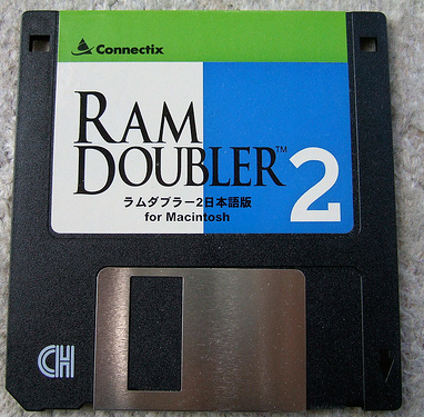 photo of a 3 1/2 inch floppy disk for Connectix RAM Doubler 2, for Macintosh