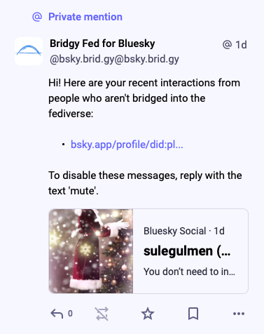 Hi! Here are your recent interactions from people who arent bridged into the fediverse:
• bsky.app/profile/did:pl.
