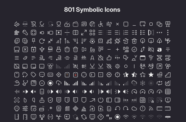 Number of symbolic icons in the devkit matching number of GNOME donors. Help out, donate at donate.gnome.org.
