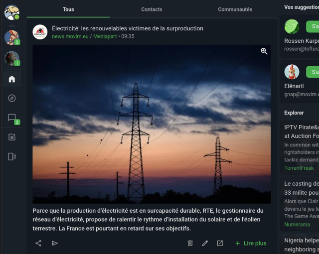 The shortcut feature on the left