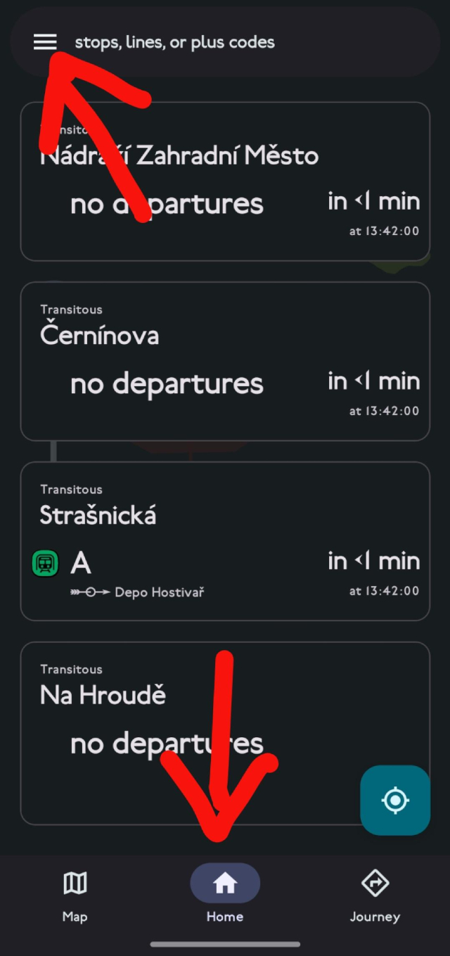 On home page, tap on hamburger menu