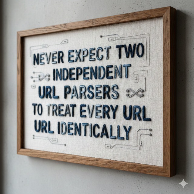 never expect two independent URL parsers to treat every URL URL identically