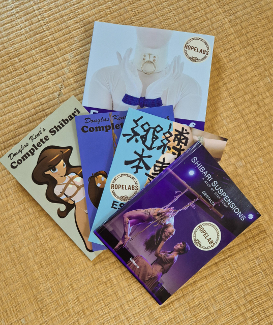 Collection of books about shibari