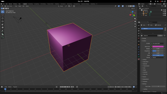 blender 5.0 on the mnt reform next, only that it's actually running on an intel pc in the office, and the UI is rendered on the reform next via waypipe