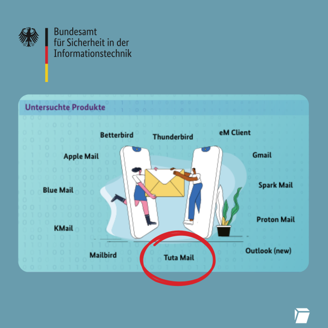 Screenshot from the BSI recommending Tuta Mail. 