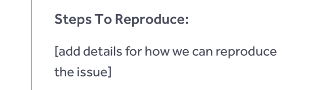 Steps To Reproduce:
[add details for how we can reproduce the issue]