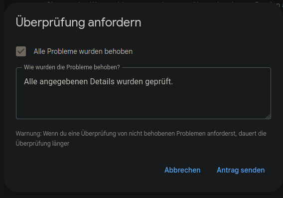 screenshot of our request for verification. Well, that's all the details _we_ can give.