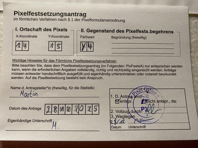 Formular: Pixelfestsetzungsantrag