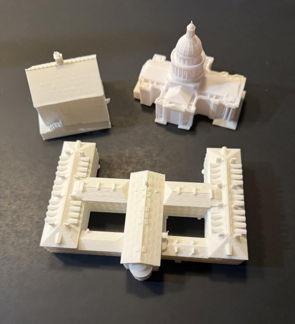 3 3D printed buildings mentioned in the post.