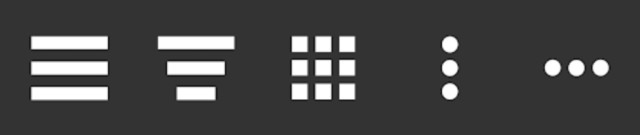 A series of menu icons of rectangles and circles, more often called hamburger, döner, bento, kebab, and meatball.