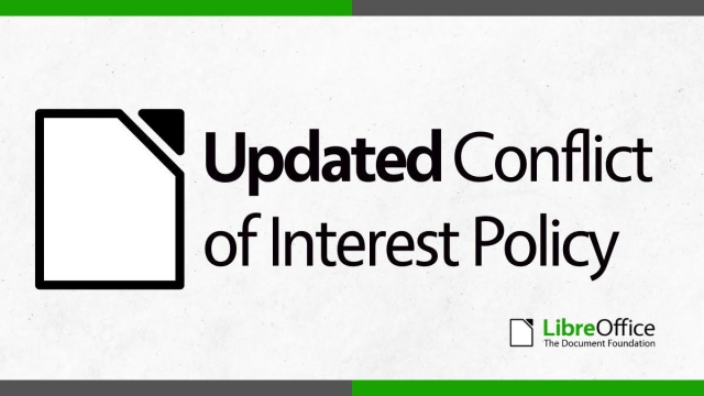 LibreOffice logo and words "Updated Conflict of Interest Policy"