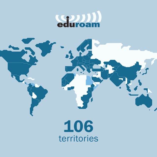 global map of eduroam hotspots