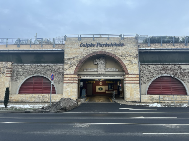 Parking building with interesting ornaments 