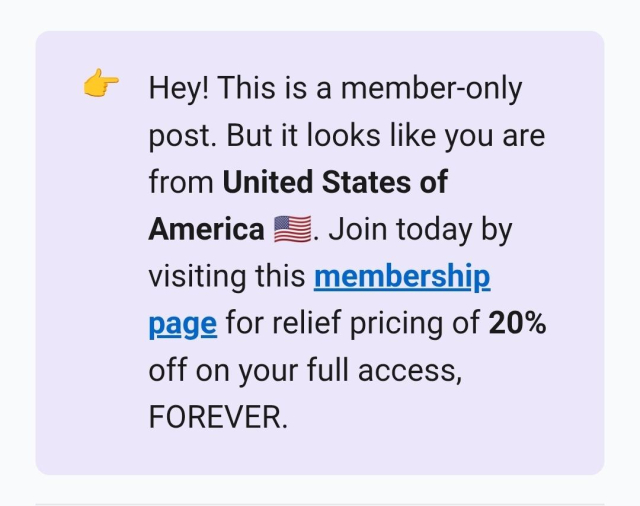 Hey! This is a member-only post. But it looks like you are from United States of America 🇺🇸. Join today by visiting this membership page for relief pricing of 20% off on your full access, FOREVER.