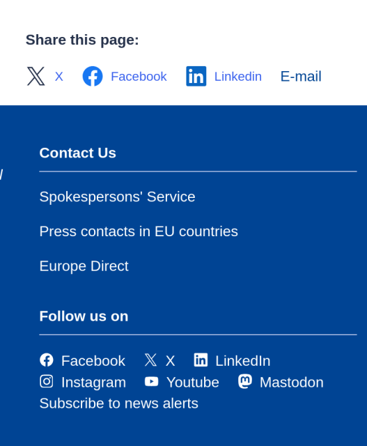 Screen of the page linked in the previous post showing X logos. One for "share this page" and the other for "follow us on". Like paid placement.