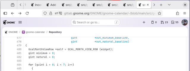 Some source file being viewed on GNOME's GitLab web UI. The name of the file is nowhere to be seen.
